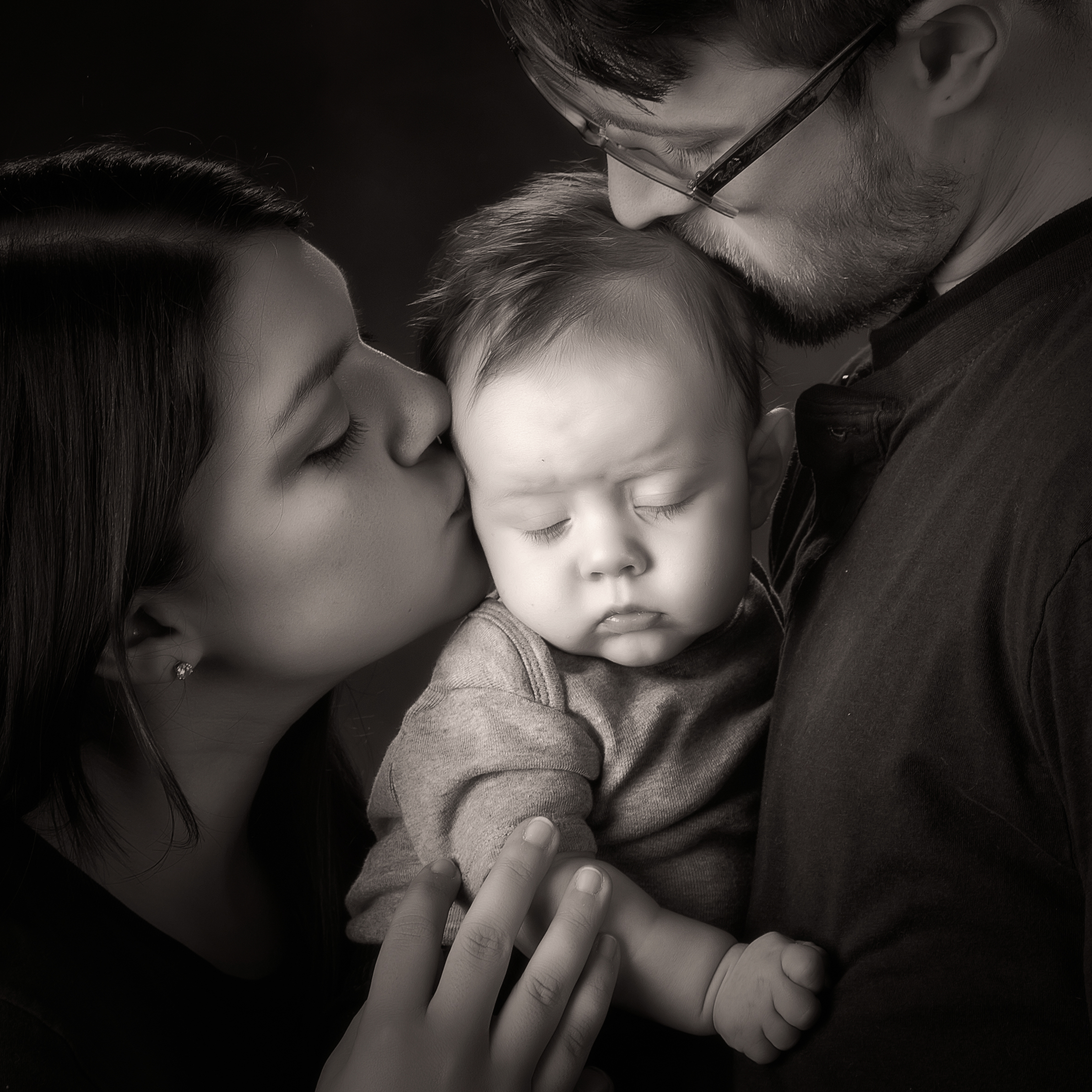 Black and White family portrait, relationship style, created in San Antonio Texas