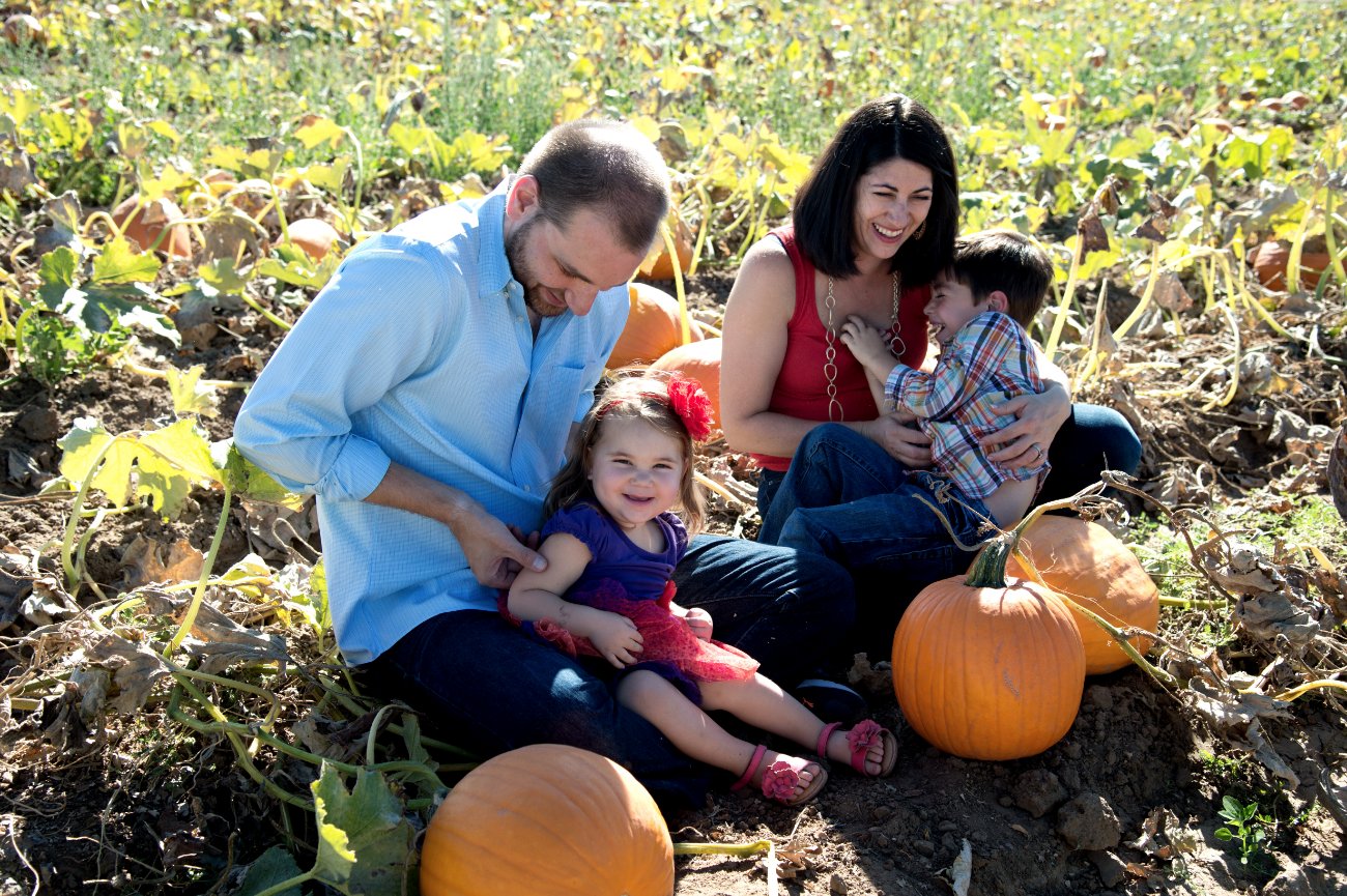 Pfaff Family Portraits in a pumpkin patch