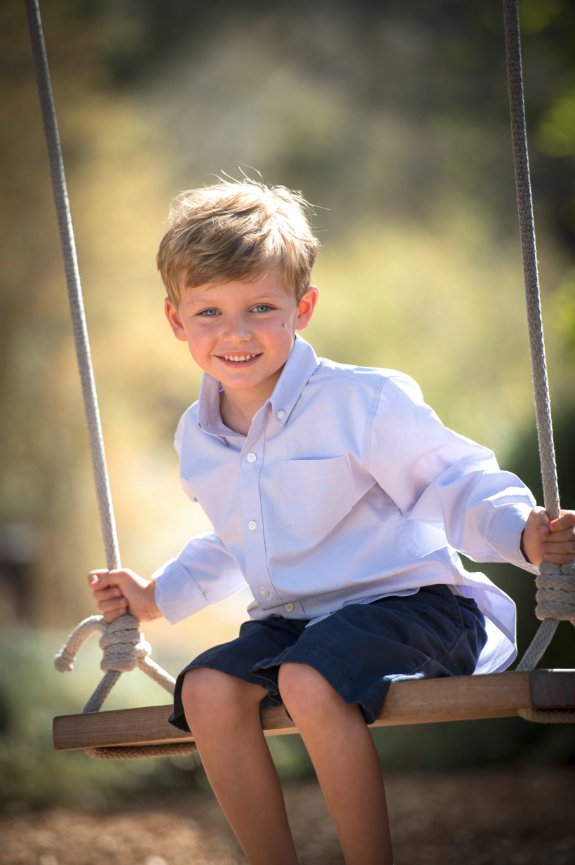Boy on swing in Carmel Valley