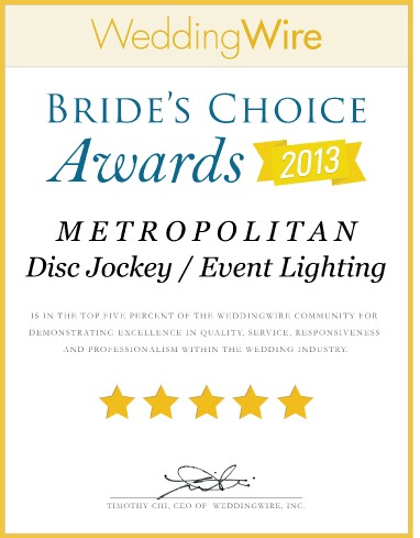 Brides Choice Wedding Wire Metropolitan Disc Jockey DJ