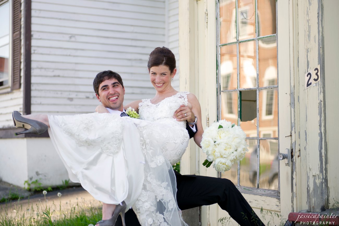 Fun wedding photo, wedding ceremony, bride and groom photo, albany wedding photographer