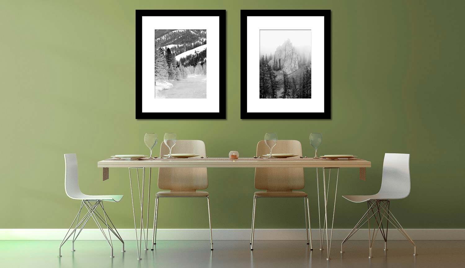 FRAMED AND MATTED DUO PRINTS