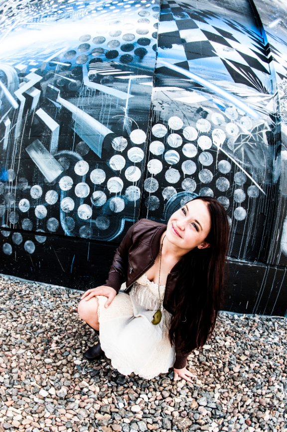 Senior Portraits with Robin in front of street art