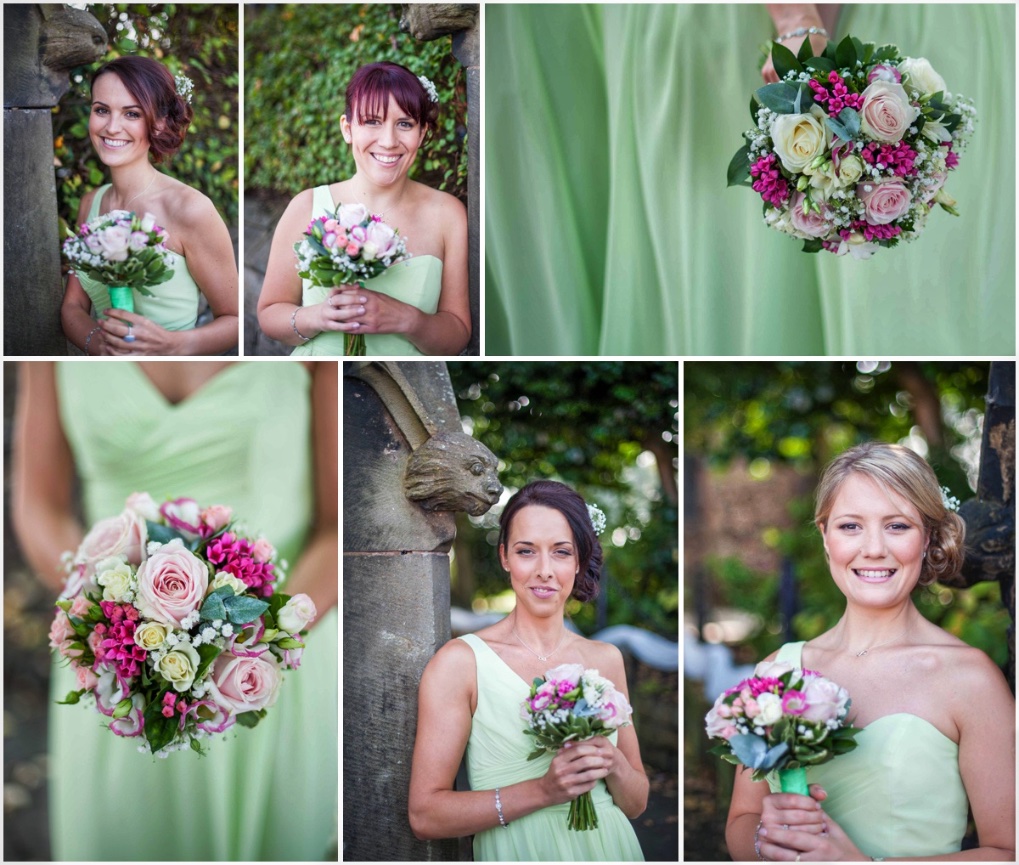 green bridesmaid dresses and maid detail