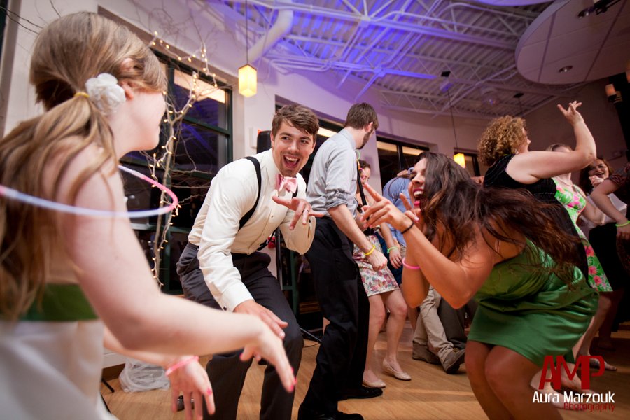 Lots of partying at this Winston Salem wedding. Image by Aura Marzouk Photography. 