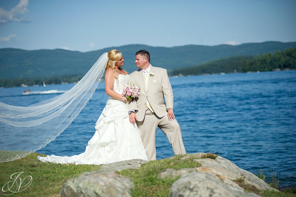 bride and groom lake george portrait photo, Inn at Erlowest wedding, Inn at Erlowest reception, Lake George Wedding Photographer