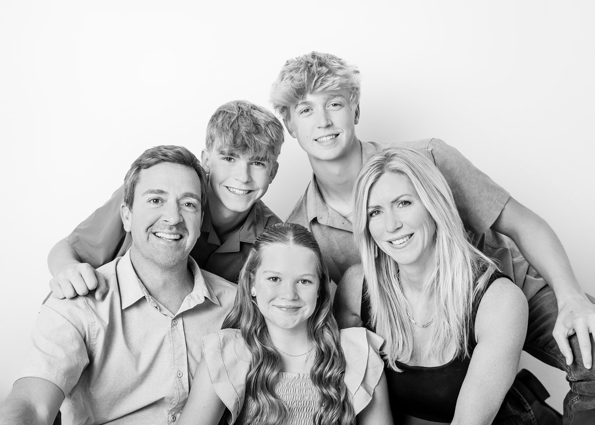 The C Family: Black & White Family Session in Our Austin Studio