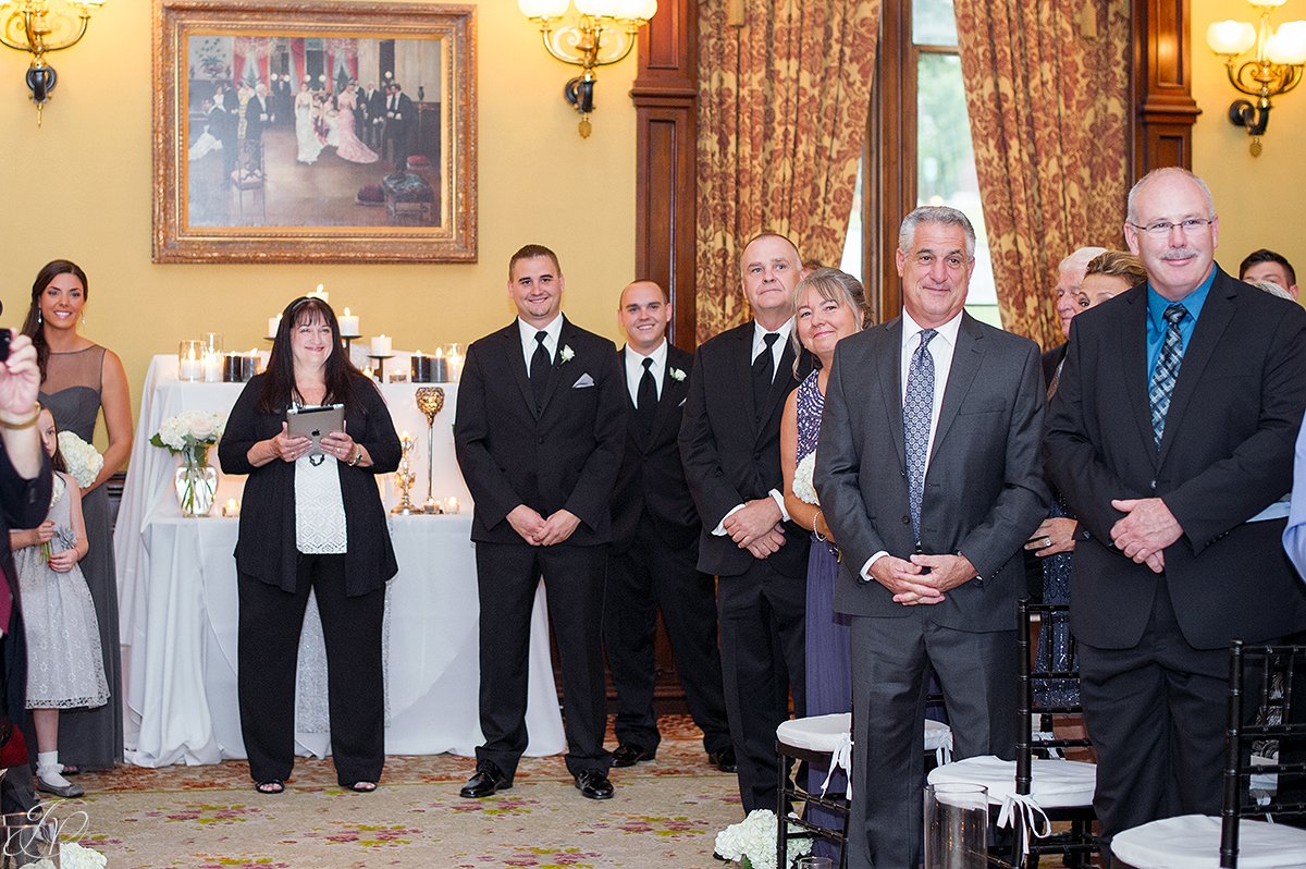 groom seeing bride for the first time during ceremony