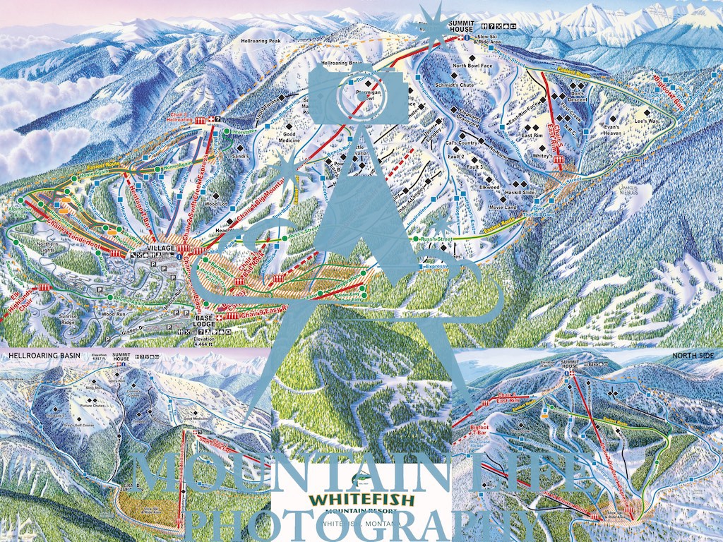 Whitefish Mountain Resort Ski Map Whitefish Mountain Resort Map | Mountain Life Photography