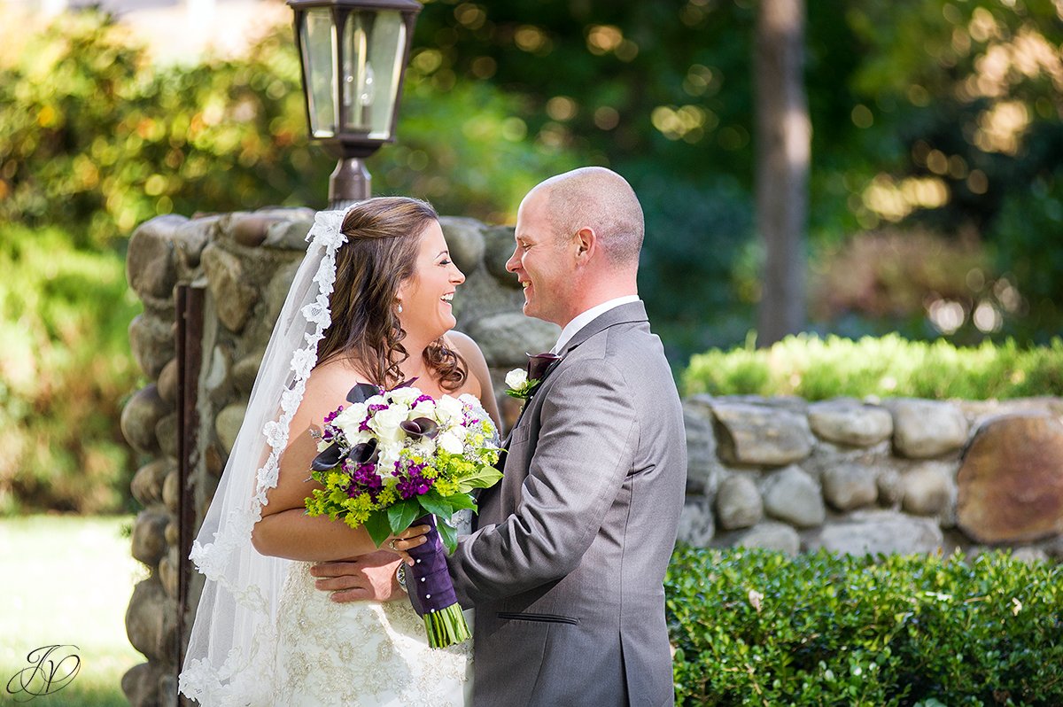 first look between bride and groom