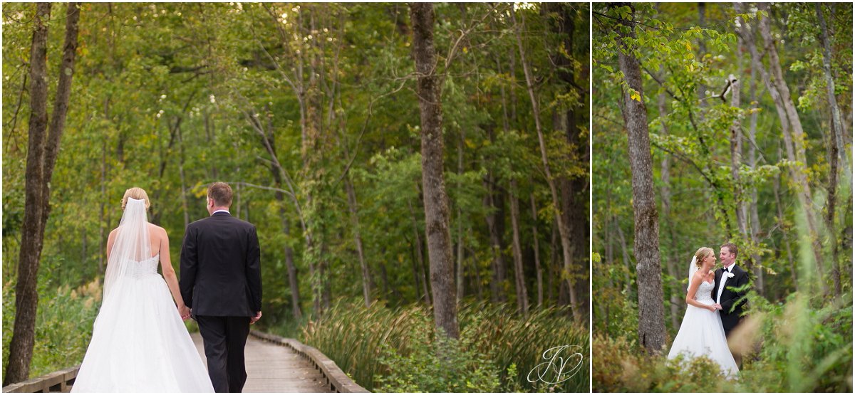 bride and groom on bridge walkway saratoga national