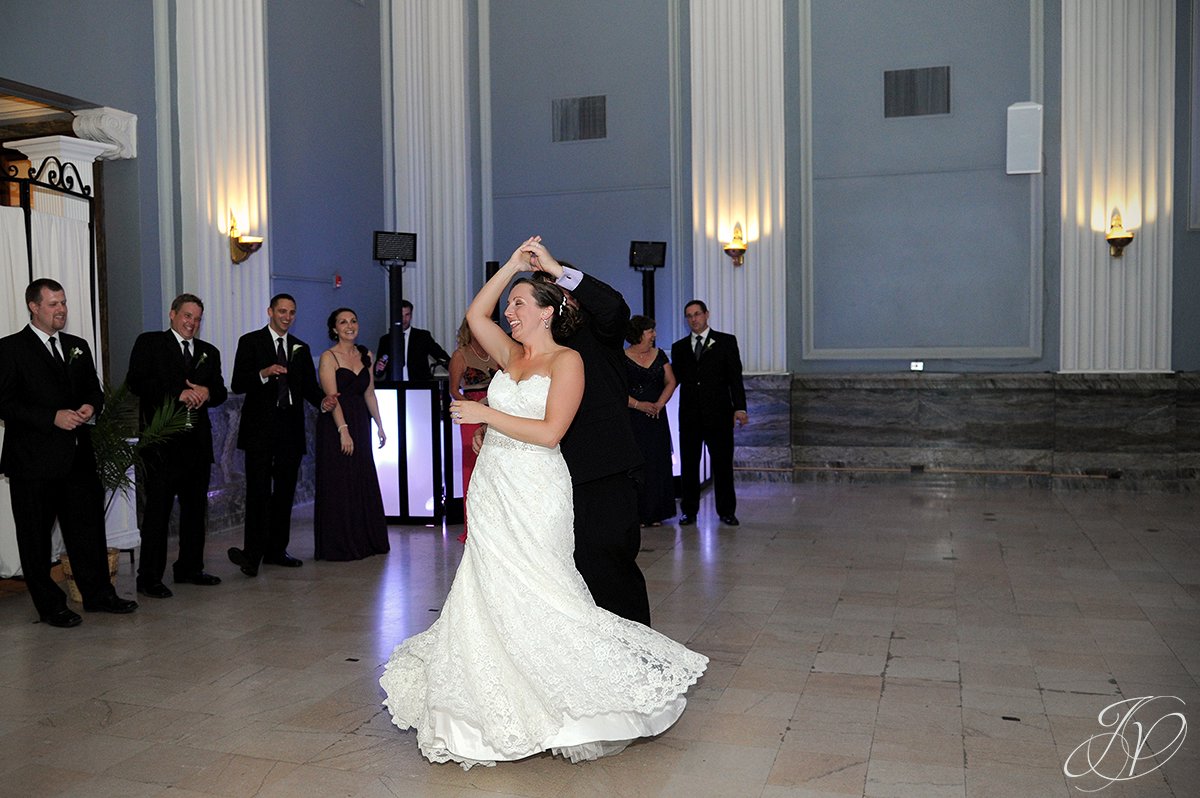 first dance at key hall, first dance photo, Key Hall Proctors reception, Schenectady Wedding Photographer