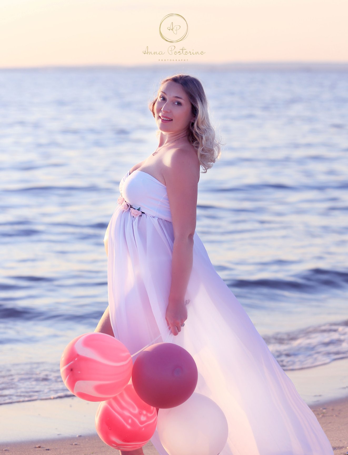 Studio and Sunset Beach Maternity Session With Expecting Parents