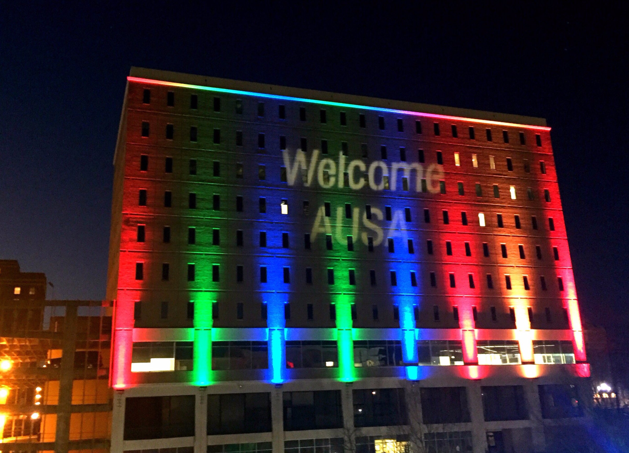 Downtown Huntsville Lighting Projections by Metropolitan Disc Jockey