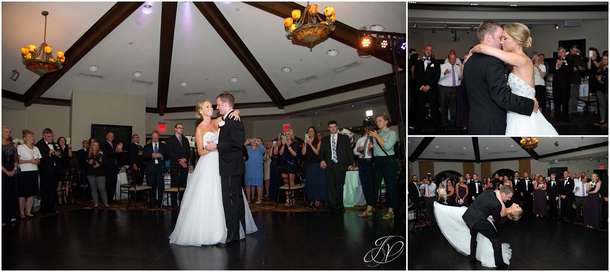 bride and groom first dance at reception saratoga national