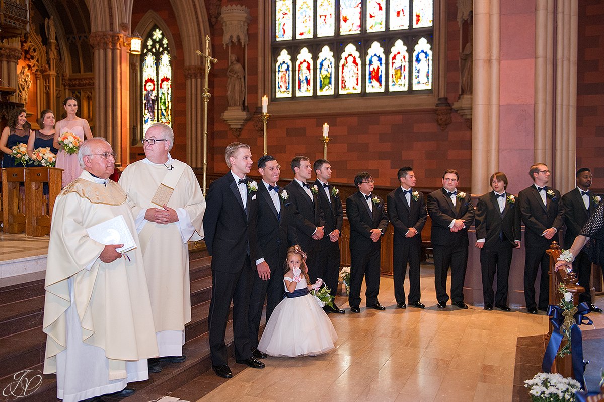 groom seeing bride for the first time during ceremony