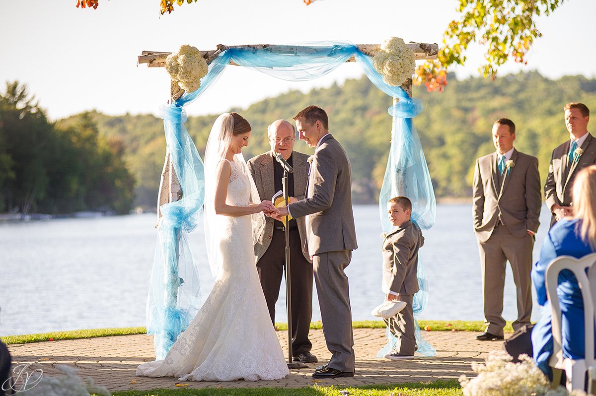 exchanging rings during ceremony