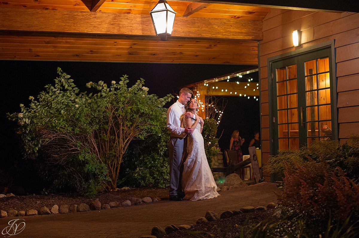 bride and groom night photos lake placid golf club