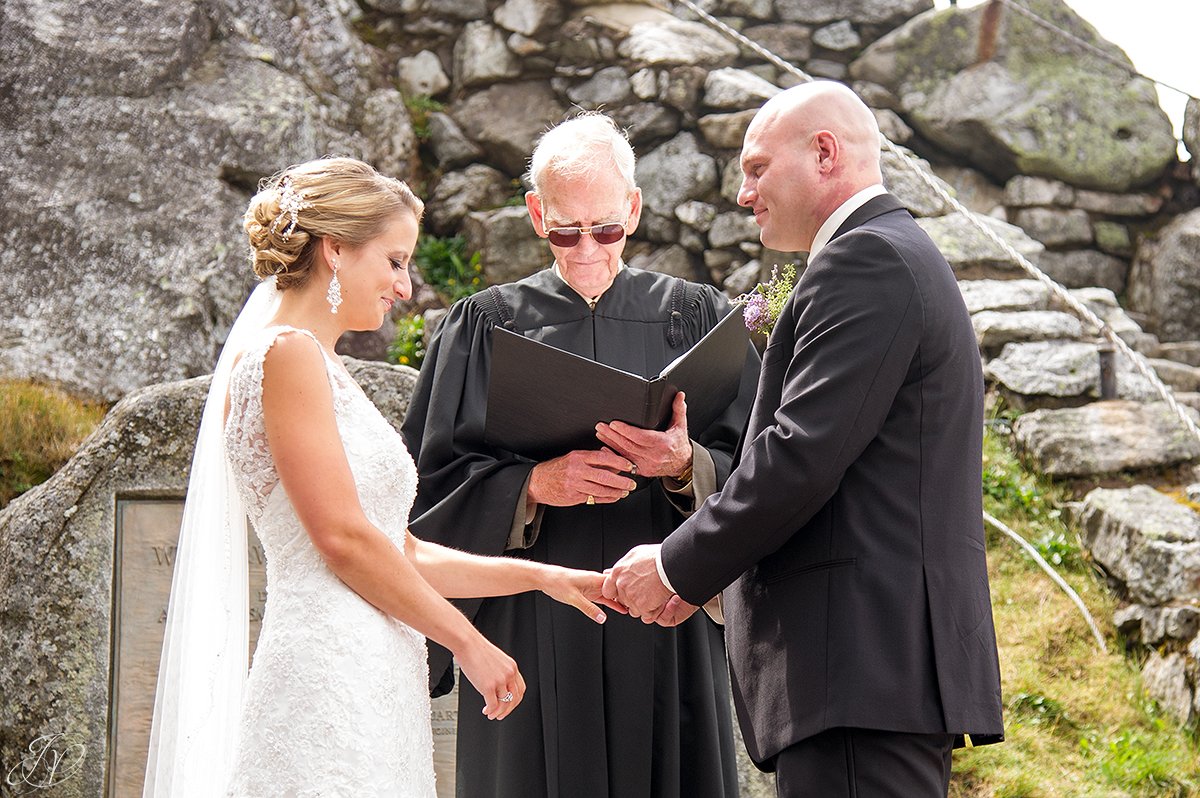 ceremony at top of whiteface mountain fog during ceremony