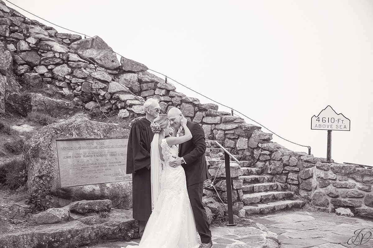 ceremony at top of whiteface mountain fog during ceremony