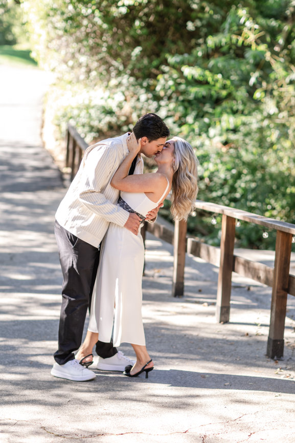 Couple newly engaged taking portraits at Dawn Ranch, Northern California. Photographed by Studio J Photography