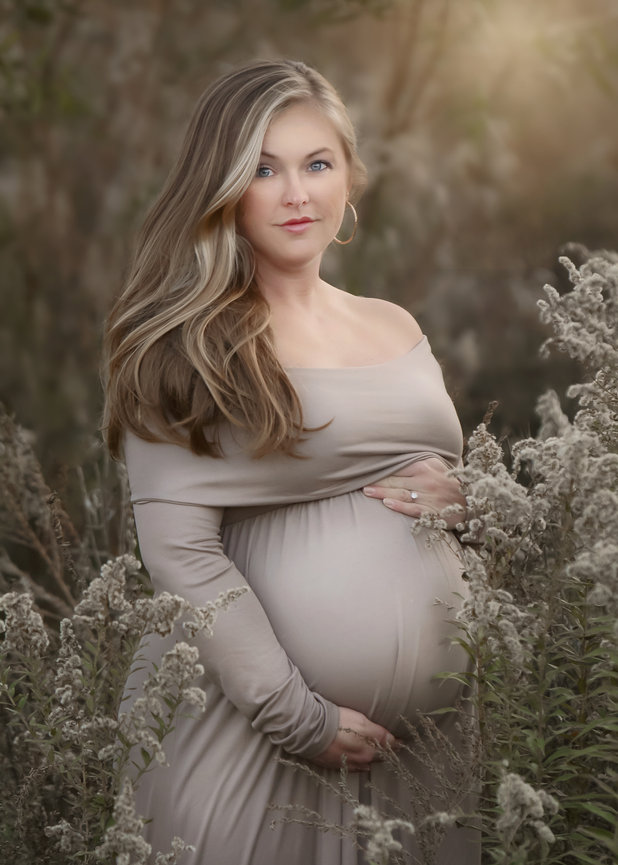 Maternity session at sunset at park in Cincinnati Ohio