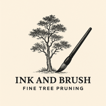 Ink and Brush Fine Tree Pruning Logo
