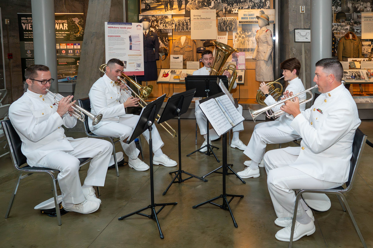 A Navy band performing