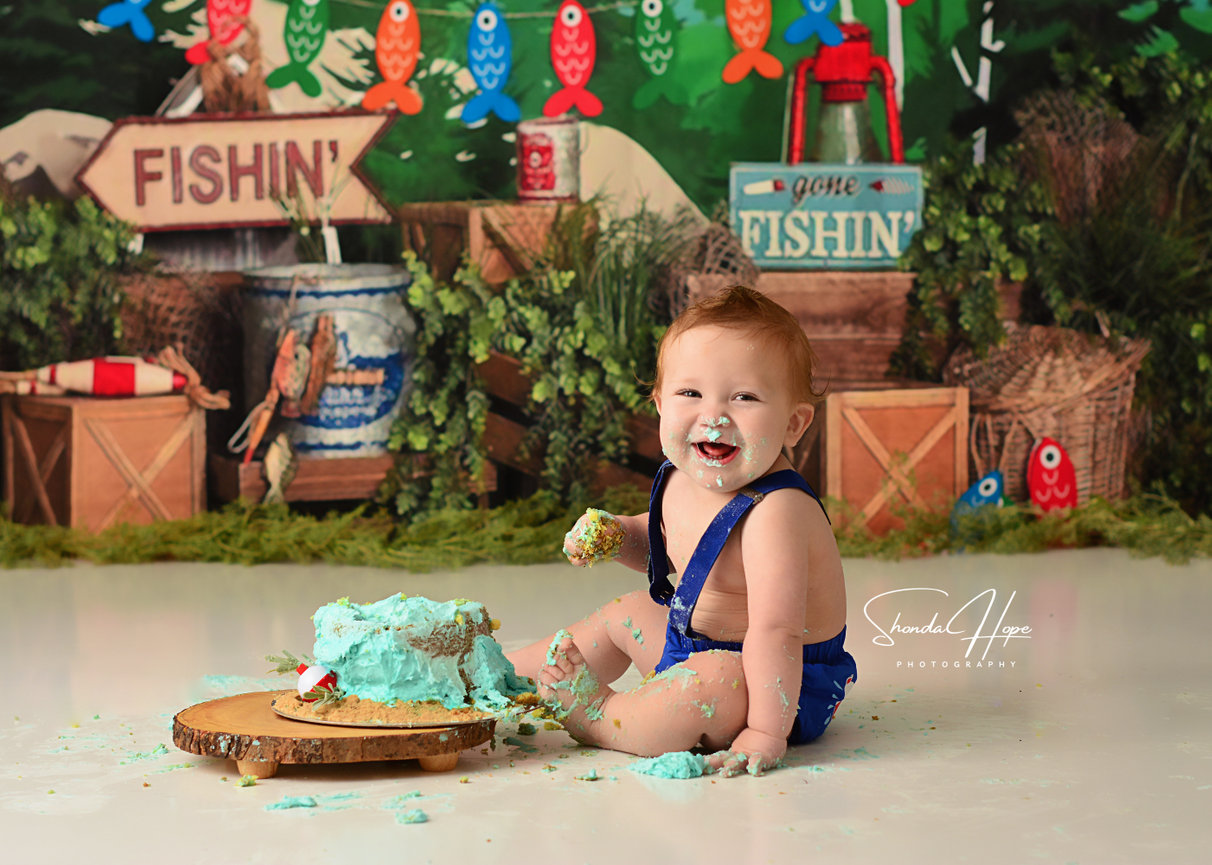 First Birthday Photoshoot-Fishing theme