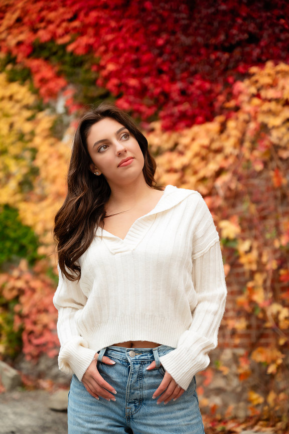 La Crosse Wi Senior downtown with colorful leaves