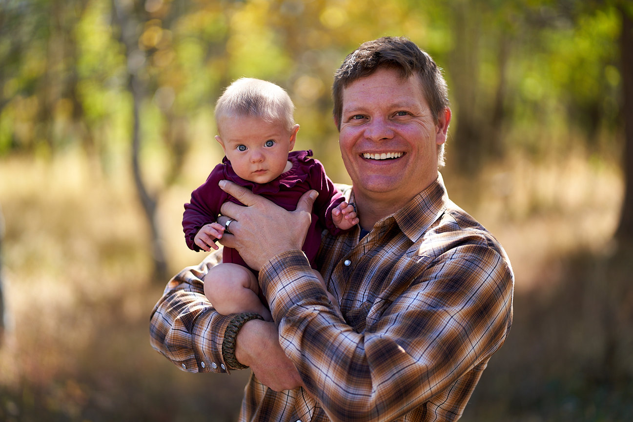 Father and daughter family portraits in Estes Park Colorado