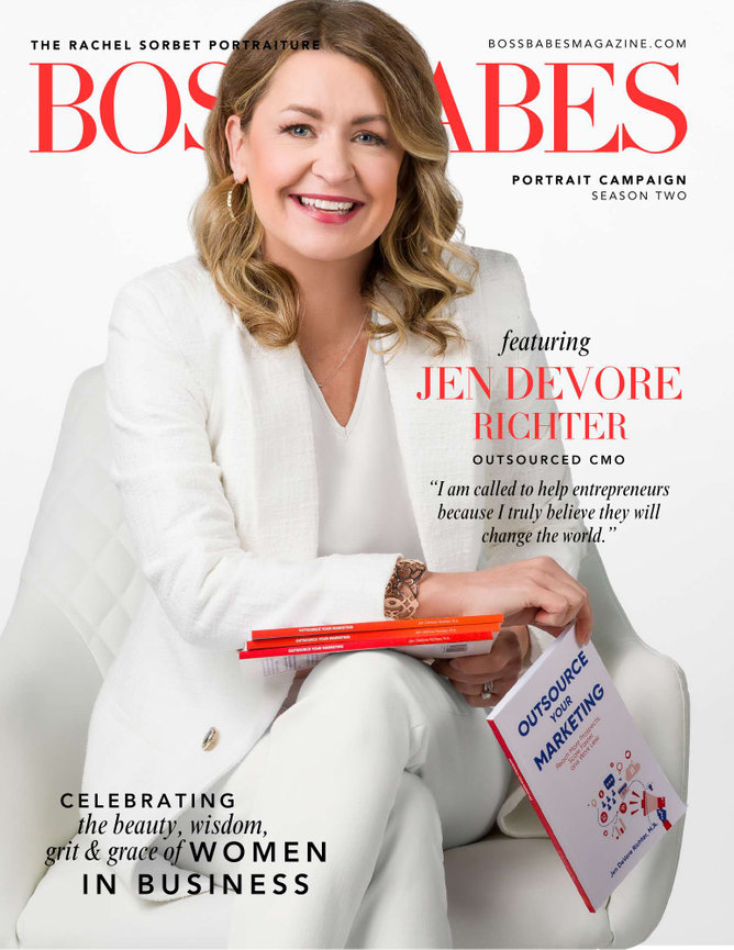 Jen DeVore Richter on the cover of Boss Babes Magazine