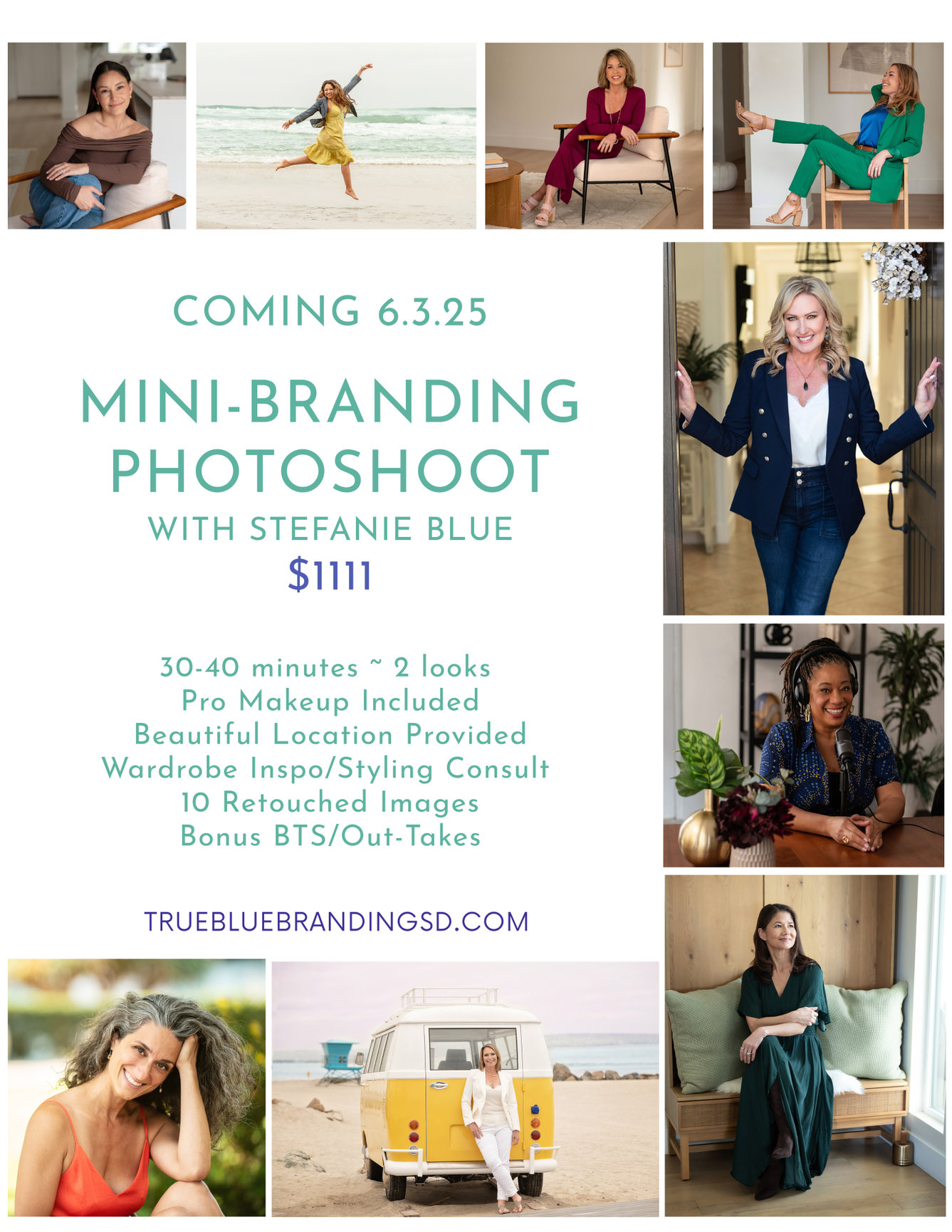 Collage of female entrepreneurs and professionals for personal branding offer by photographer Stefanie Blue.