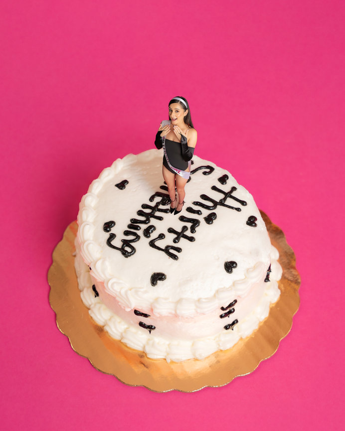 Custom cake with figure on top