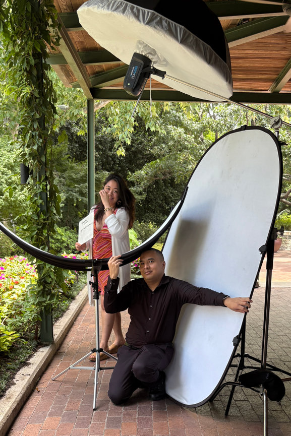 Dallas professional headshot photoshoot requires extra hands from our assistants