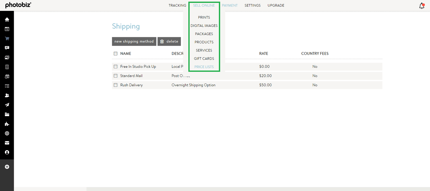 How To Assign Shipping Methods To Price Lists - PhotoBiz Knowledge Base