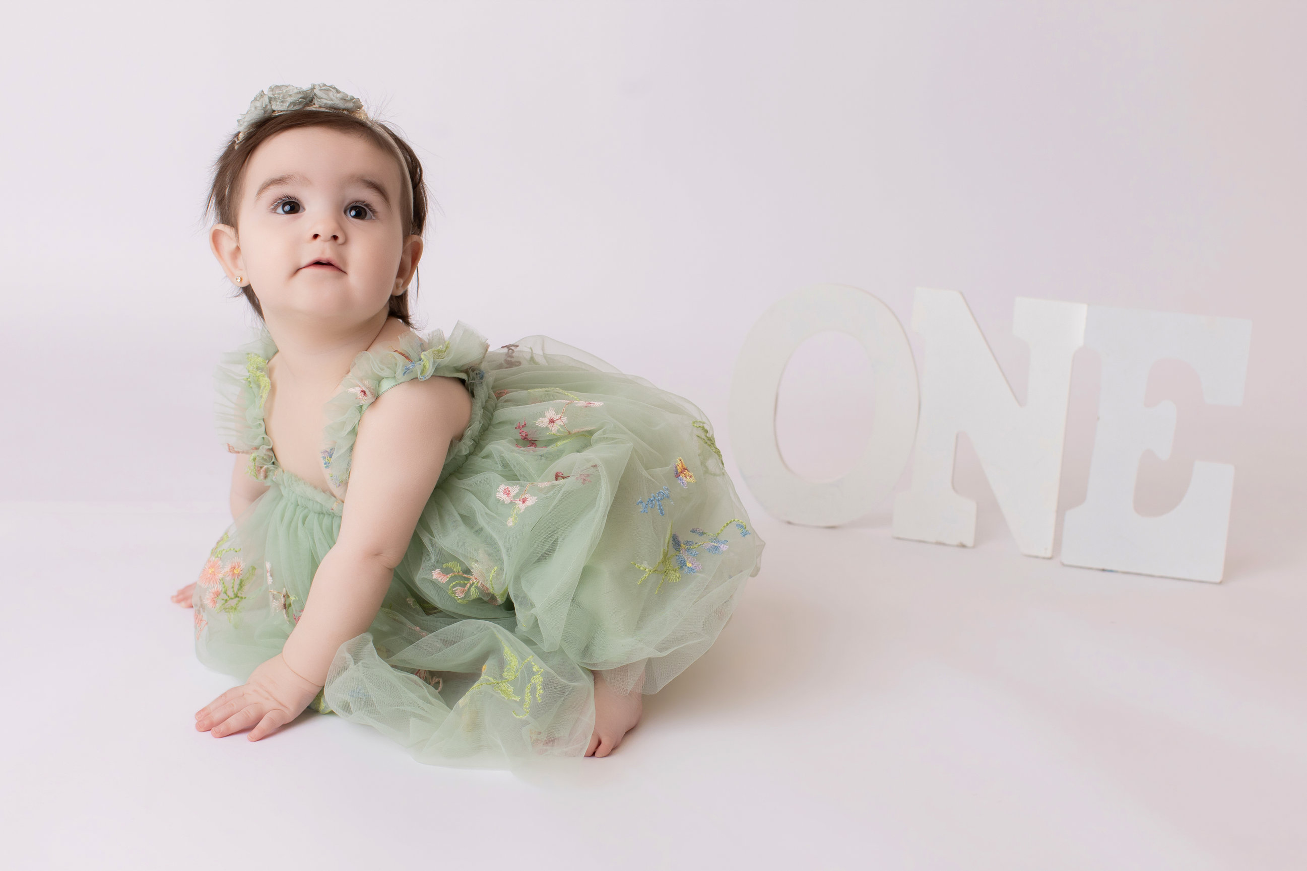 Calgary cake smash photography sage tulle sprinkles and family first birthday session photo 4