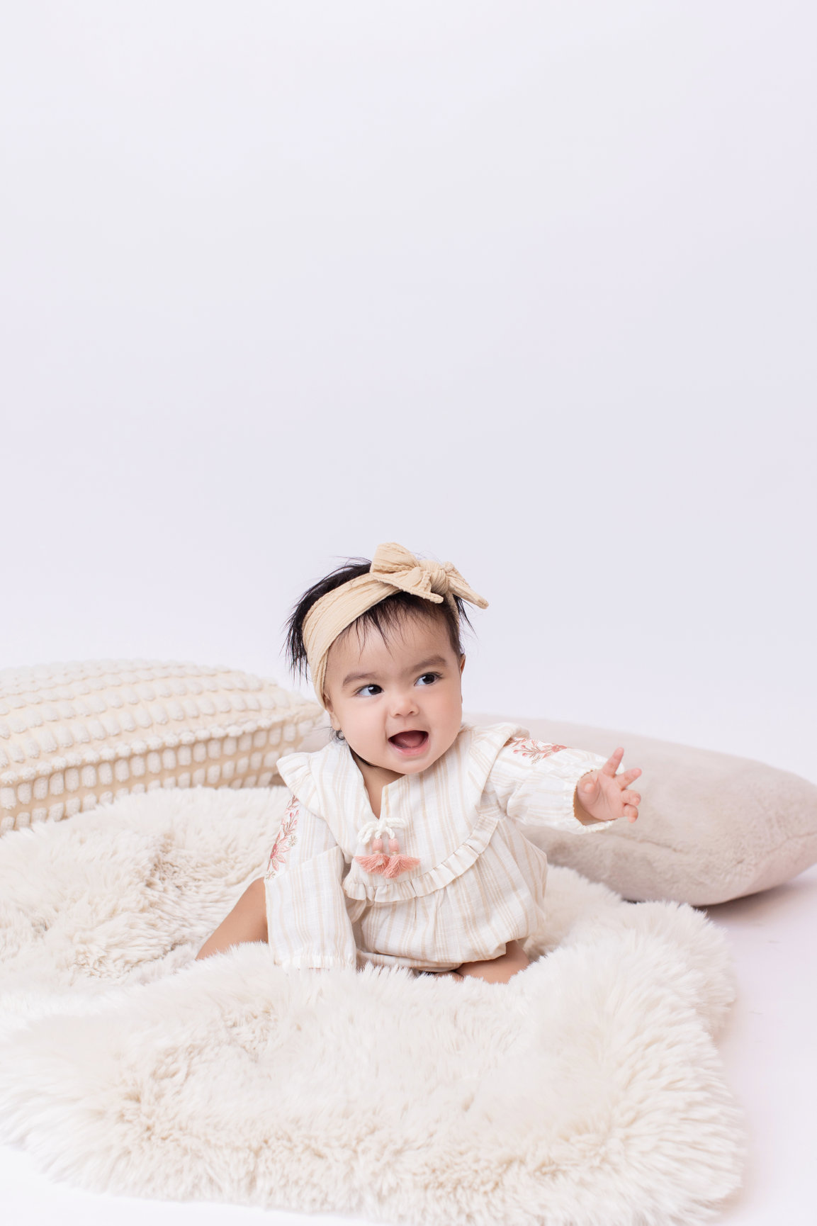 Calgary baby milestones photography lilac fur and cream half way to one Milestones II session photo 8